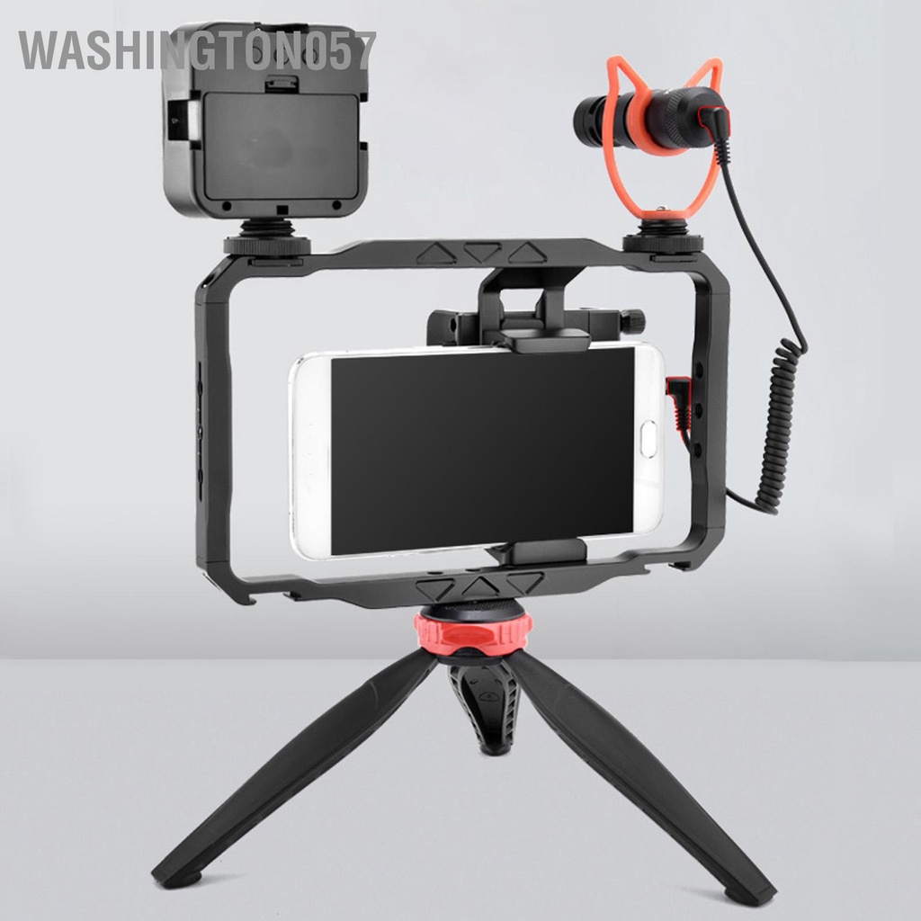 Washington057 Điện Thoại Thông Minh Video Rig Làm Phim Vlogging Ốp Lưng Ổn Định Grip Gắn Chân Máy Với Giày Lạnh 1/4 Giao Diện Chủ Đề