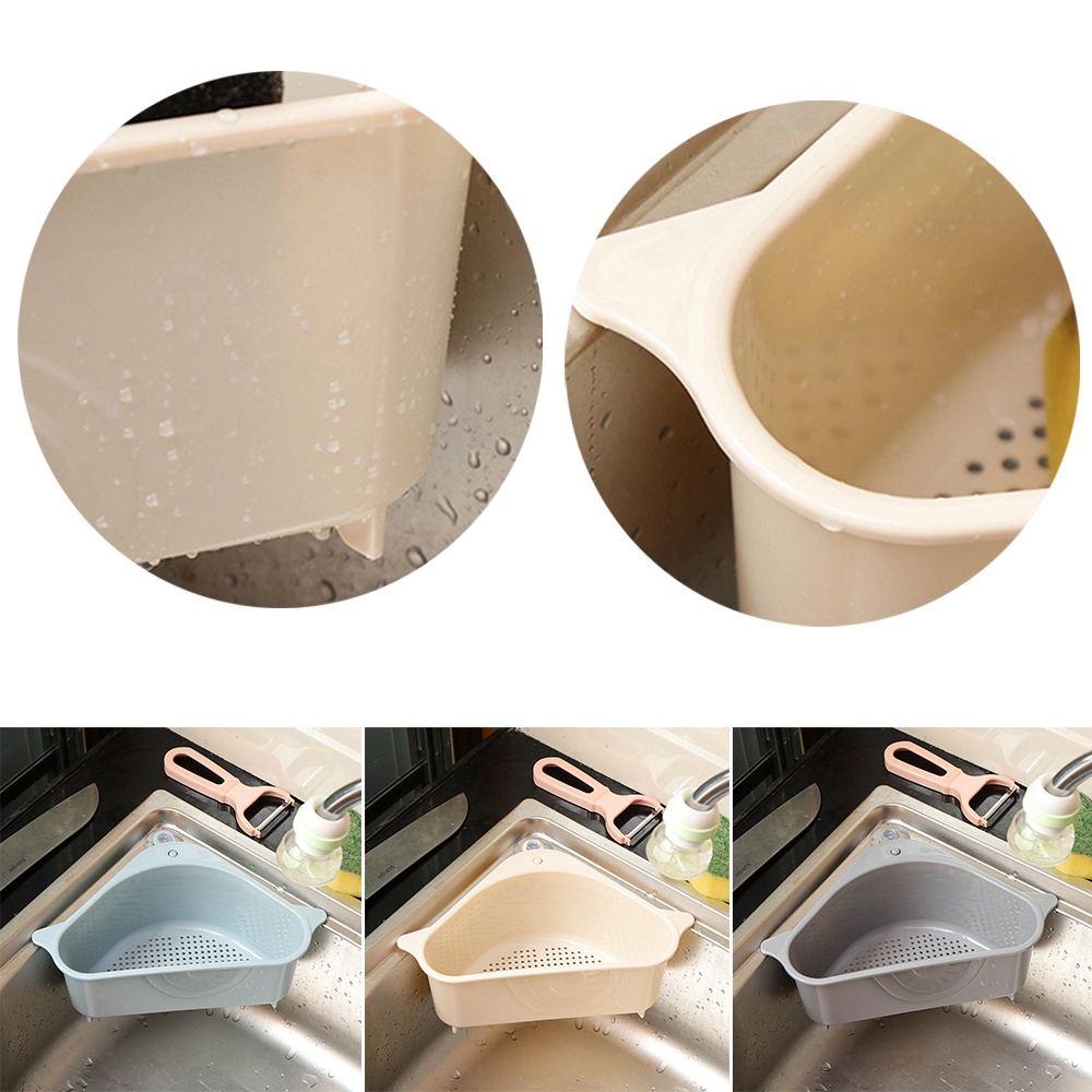 Giá Đỡ Đựng Đồ Hình Tam Giác Có Giác Hút Đa Chức Năng Cho Nhà Bếp Nhà Tắm