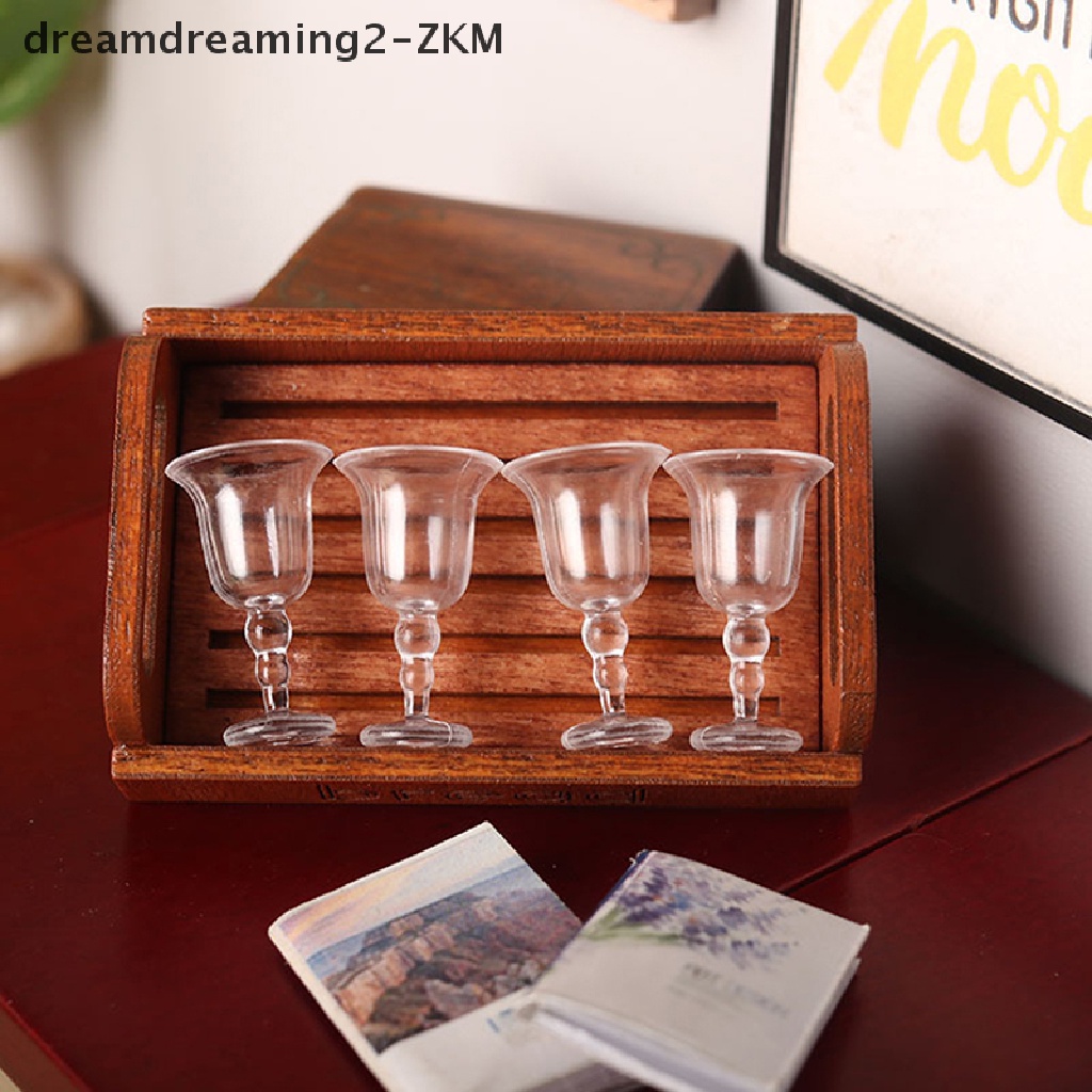 Set 4 Ly Rượu Mini Bằng Nhựa Cho Nhà Búp Bê