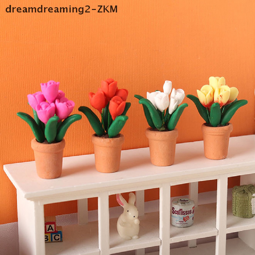 Chậu Hoa Tulip Mini 1: 12 Trang Trí Nhà Búp Bê / Tiểu Cảnh