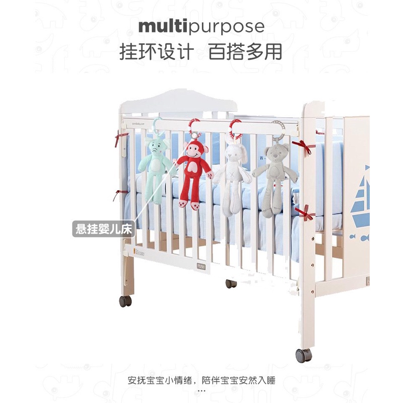 Chuông Gió Hình Thỏ / Gấu Nhồi Bông Siêu Mềm Treo Trang Trí Máy Tiện Lợi Cho Bé 0-3 Tuổi