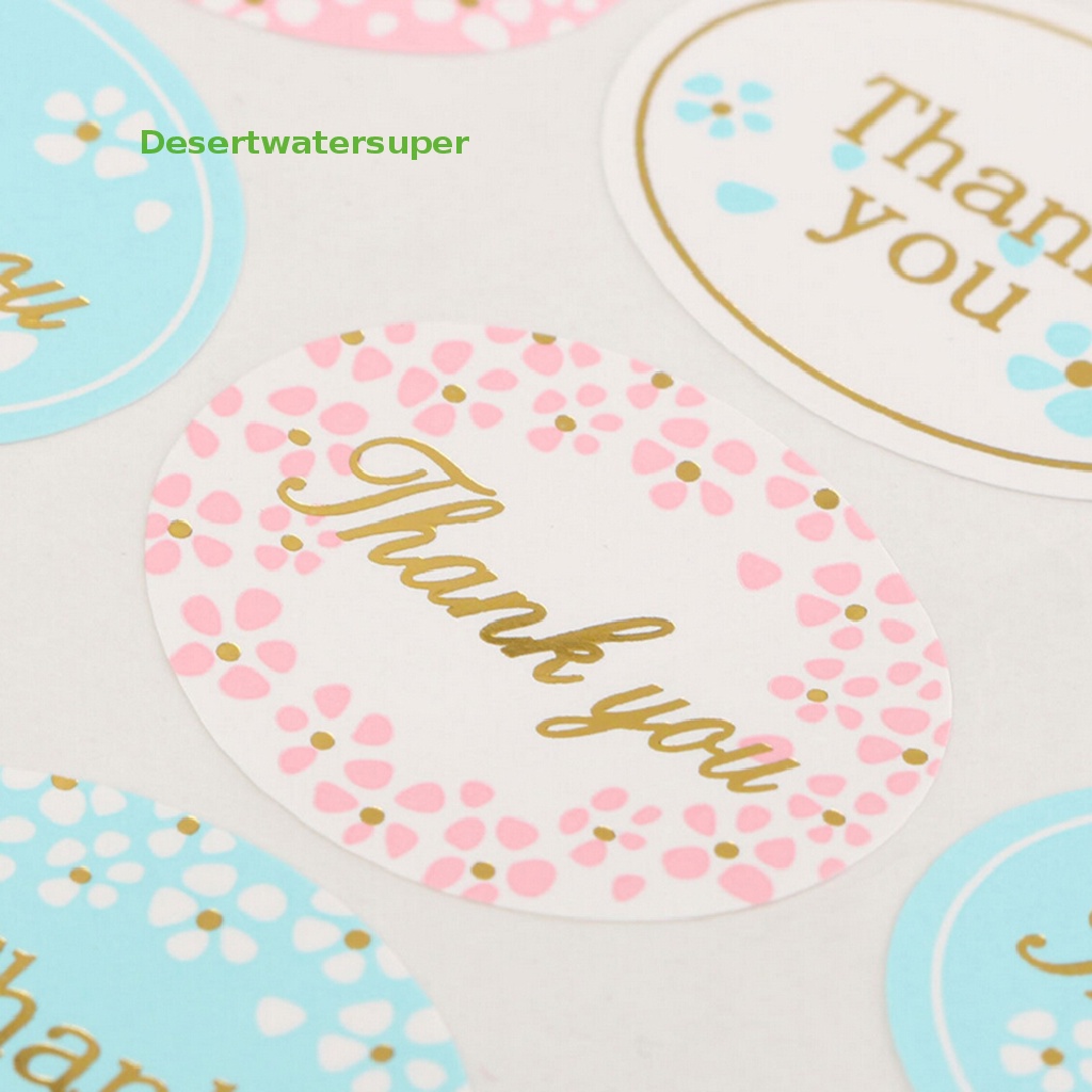 Set 24 Miếng Dán Chữ THANK YOU Hình Oval Màu Vàng Mới