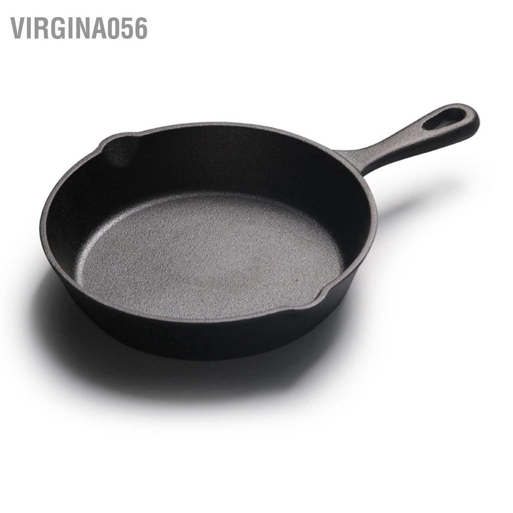Virgina056 Chảo 20Cm Gang Đáy Phẳng Dẫn Nhiệt Đồng Nhất Tròn Chống Dính Cho Nấu Ăn