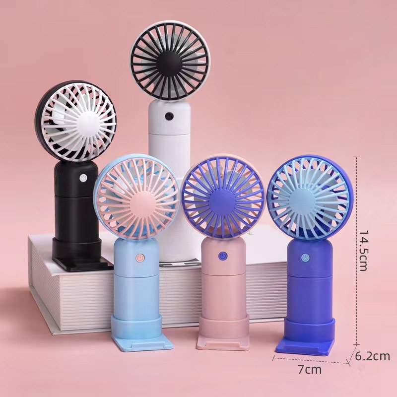 Quạt cầm tay JIASHI mini nhỏ gọn sạc USB có ngăn giữ điện thoại tiện lợi
