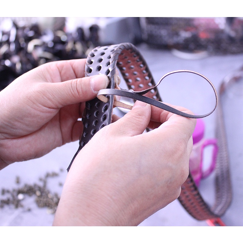 Thắt Lưng Bện Dây Da Bò Thật Phong Cách retro Thời Trang Cho Nam Nữ