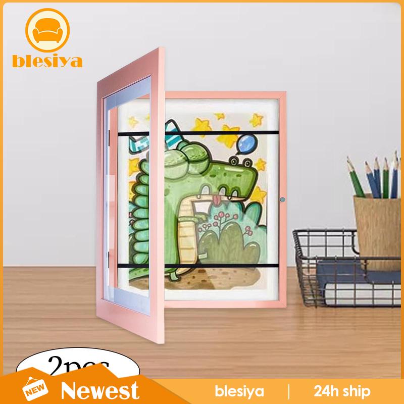 [Blesiya] 2 Khung Ảnh Gỗ Mở Phía Trước Nghệ Thuật Cho Sinh Nhật / Văn Phòng