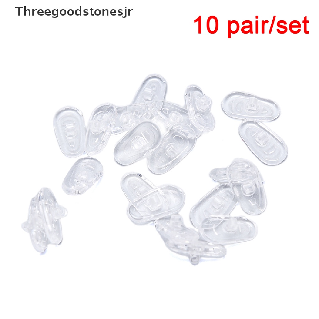 Set 10 Cặp Đệm Mũi Mắt Kính Bằng Silicon Mềm Trong Suốt Chống Trượt JR
