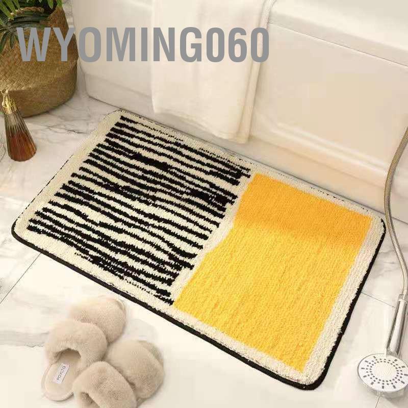 Wyoming060 Thảm Hình Chữ Nhật Chống Trượt Dày Thoải Mái Hấp Thụ Độ Ẩm Có Thể Giặt Cho Lối Vào