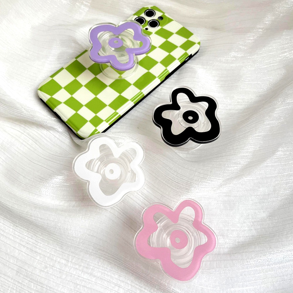Ốp Điện Thoại Trong Suốt Họa Tiết Hoa Đơn Giản Có Đệm Khí Chống Rơi