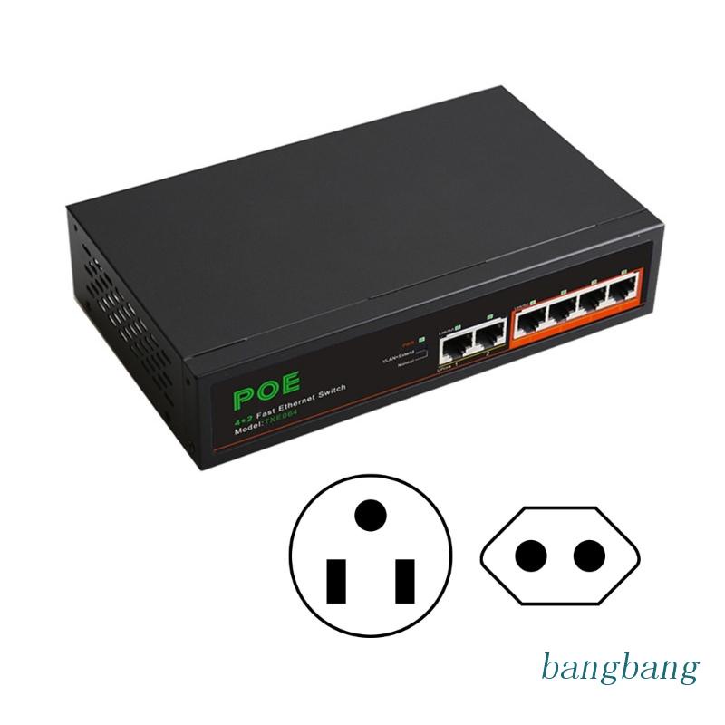 Bộ Chuyển Đổi Nguồn Điện 6 Cổng 2 + 4 Cổng Kết Nối Ethernet 2 Uplink + 4 100M 100-240V 62W