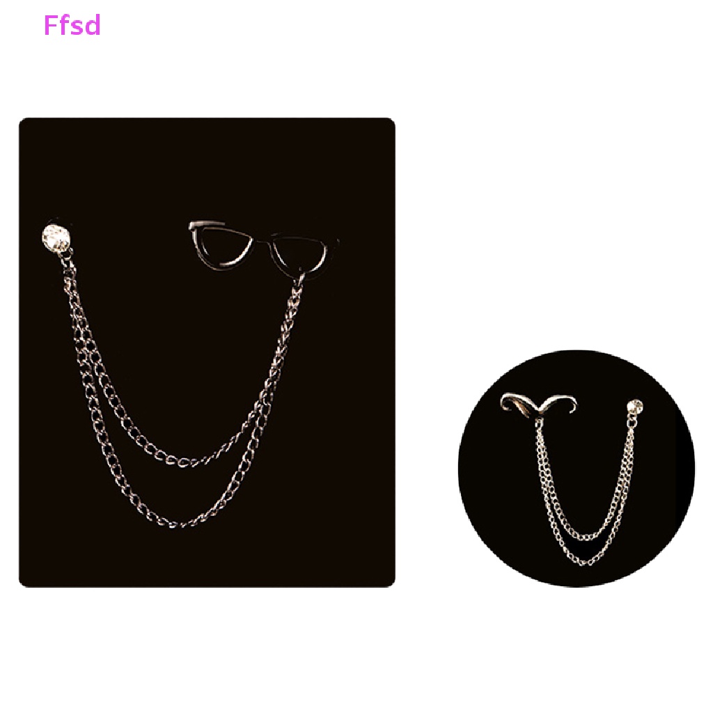 {Ffsd} Ghim Cài Áo Sơ Mi / Mũ / Áo Sơ Mi / Giày Hoa Pha Lê Phối Dây Xích Tua Rua Cho Nam Và Nữ Bán Chạy *