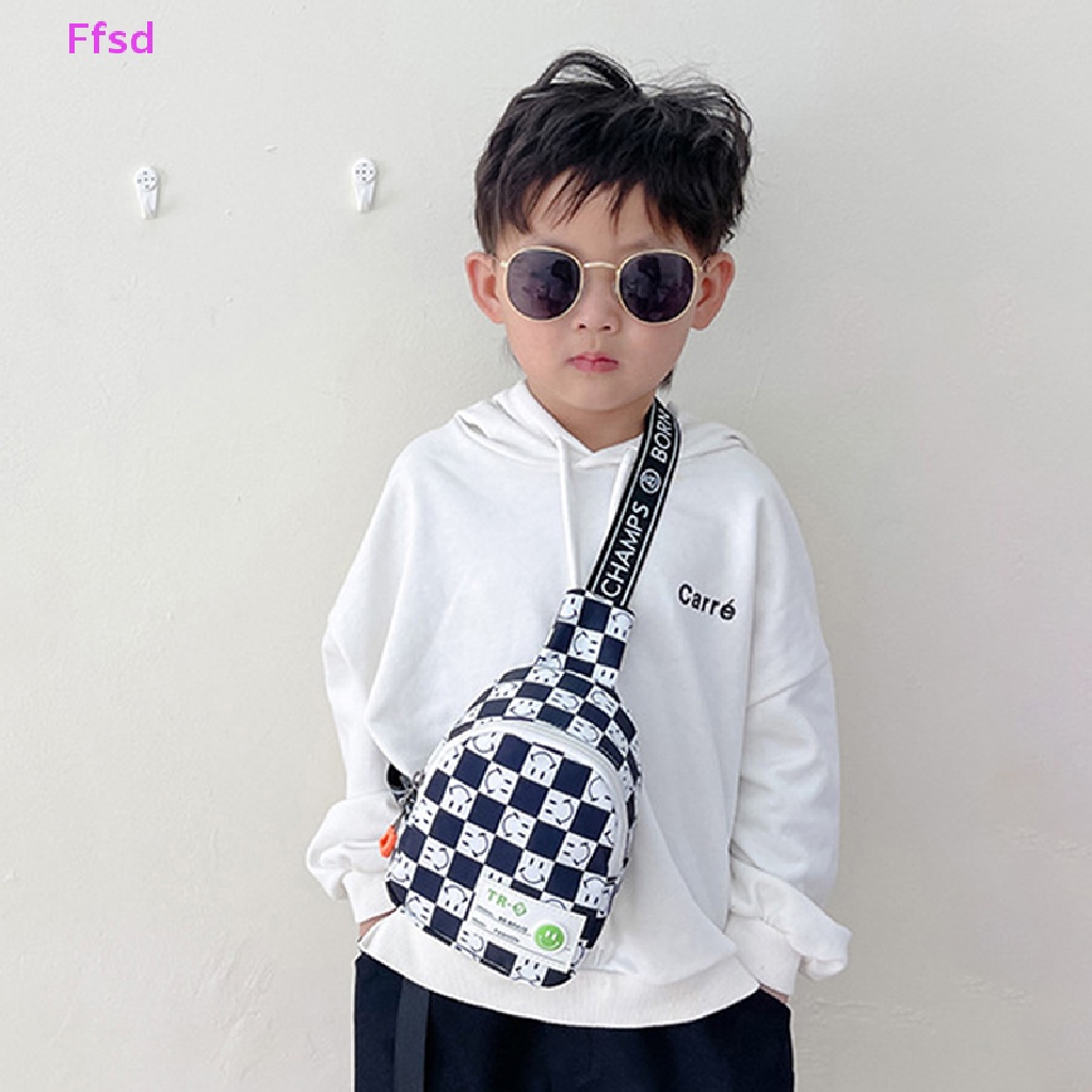 {Ffsd} Túi Đeo Vai Nhỏ Hình Vuông Kẻ Sọc Caro Vintage Dễ Thương Cho Bé Trai * Bán Chạy