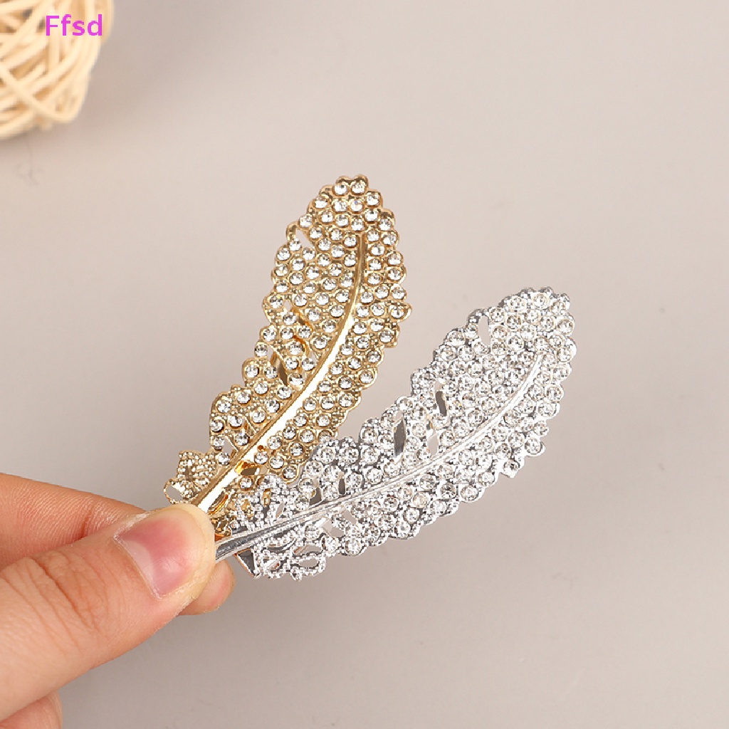 Kẹp Tóc Đính Pha Lê Màu Vàng / Bạc Thời Trang Cho Nữ