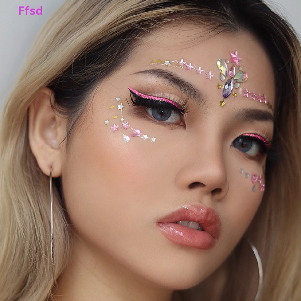 {Ffsd} Miếng Dán Mặt Trang Sức Đá Quý Nghệ Thuật Trang Trí Nghệ Thuật Cơ Thể Tạm Thời * Bán Chạy