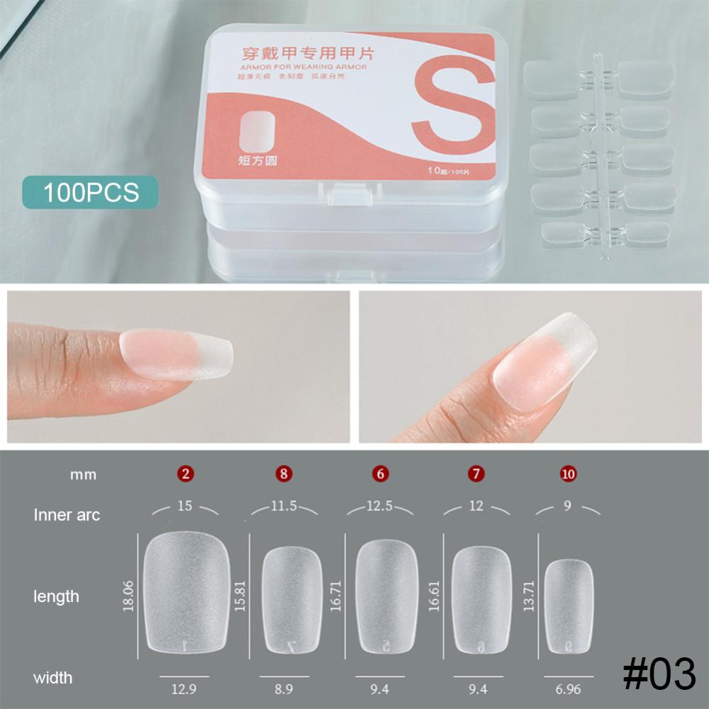 Bộ 100 Móng Tay Giả Siêu Mỏng Không Trầy Xước Có Thể Tháo Rời DGA1