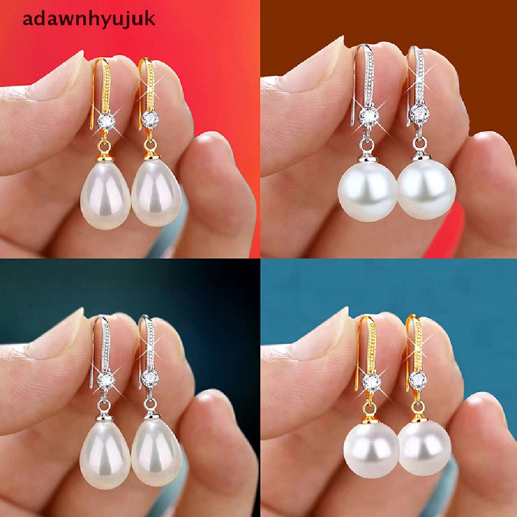 Khuyên Tai Đính Ngọc Trai Hình Giọt Nước Thời Trang Cho Nữ