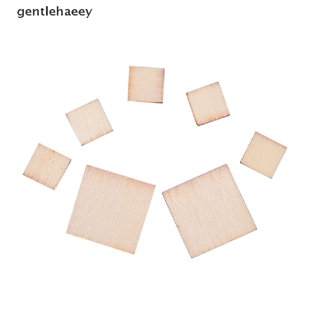 Bộ 100 Miếng Gỗ Vuông Trơn Cắt Góc Tròn Dùng Làm Đồ Thủ Công DIY
