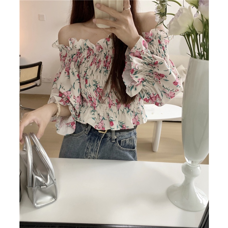 SUXI Áo Hoa Trễ Vai Một Bên Dáng Ôm Thời Trang Mùa Hè Dành Cho Nữ