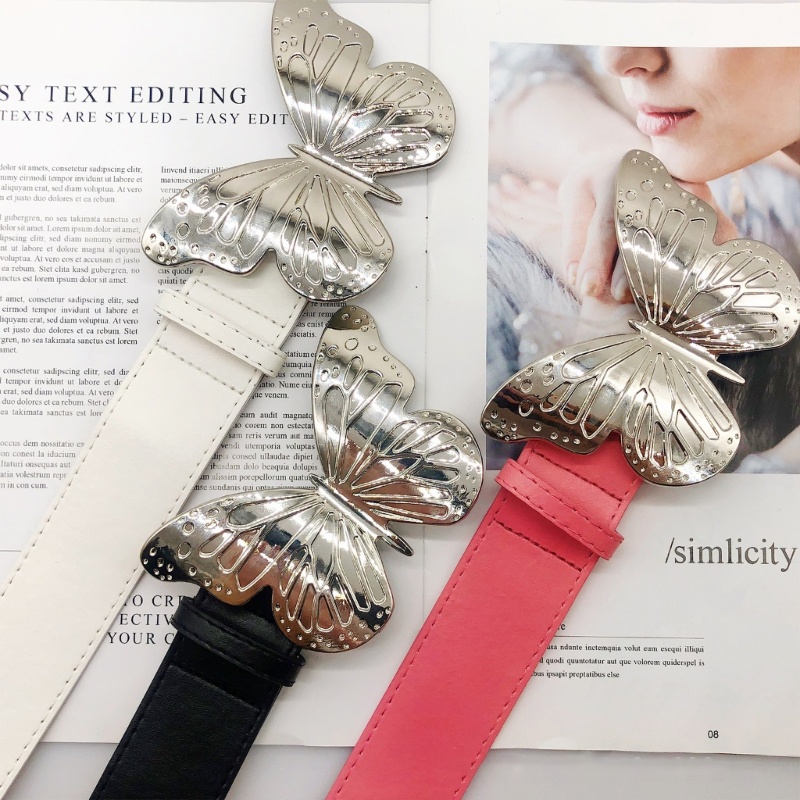 Thắt Lưng Da PU Khóa Hình Bướm Kiểu Vintage Y2K Thời Trang Cho Bạn Gái