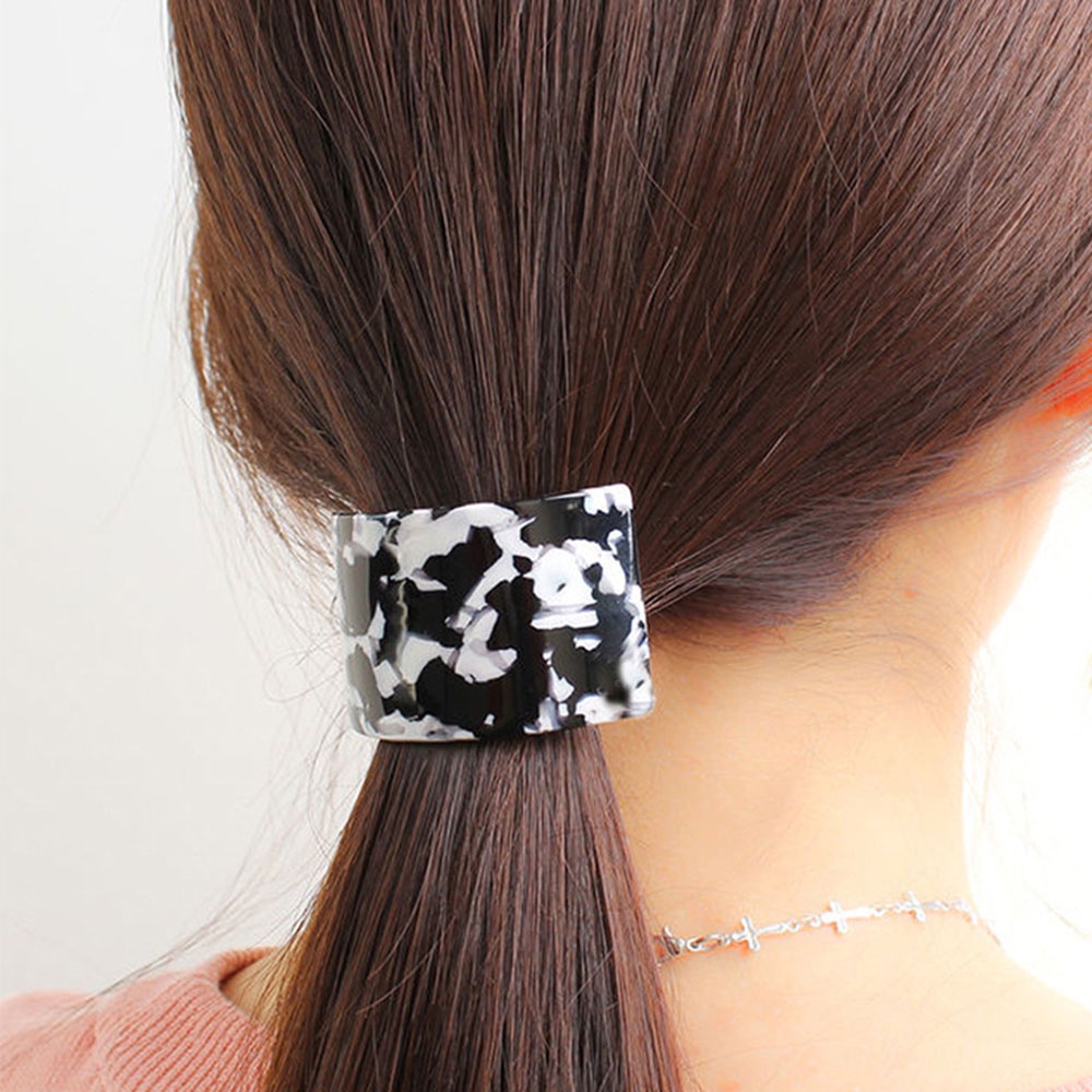 Dây Cột Tóc Cao Su Co Giãn Hình Vòng Cung Hình Học Màu Sắc Dành Cho Bạn Nữ