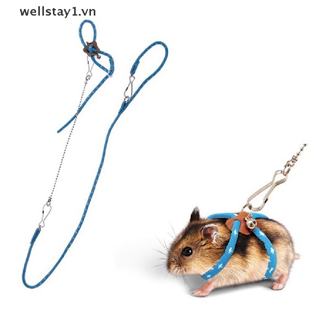 Bộ Dây Dắt Chuột Hamster Nhỏ Điều Chỉnh Được + Chuông + Dây Kéo wellstay1