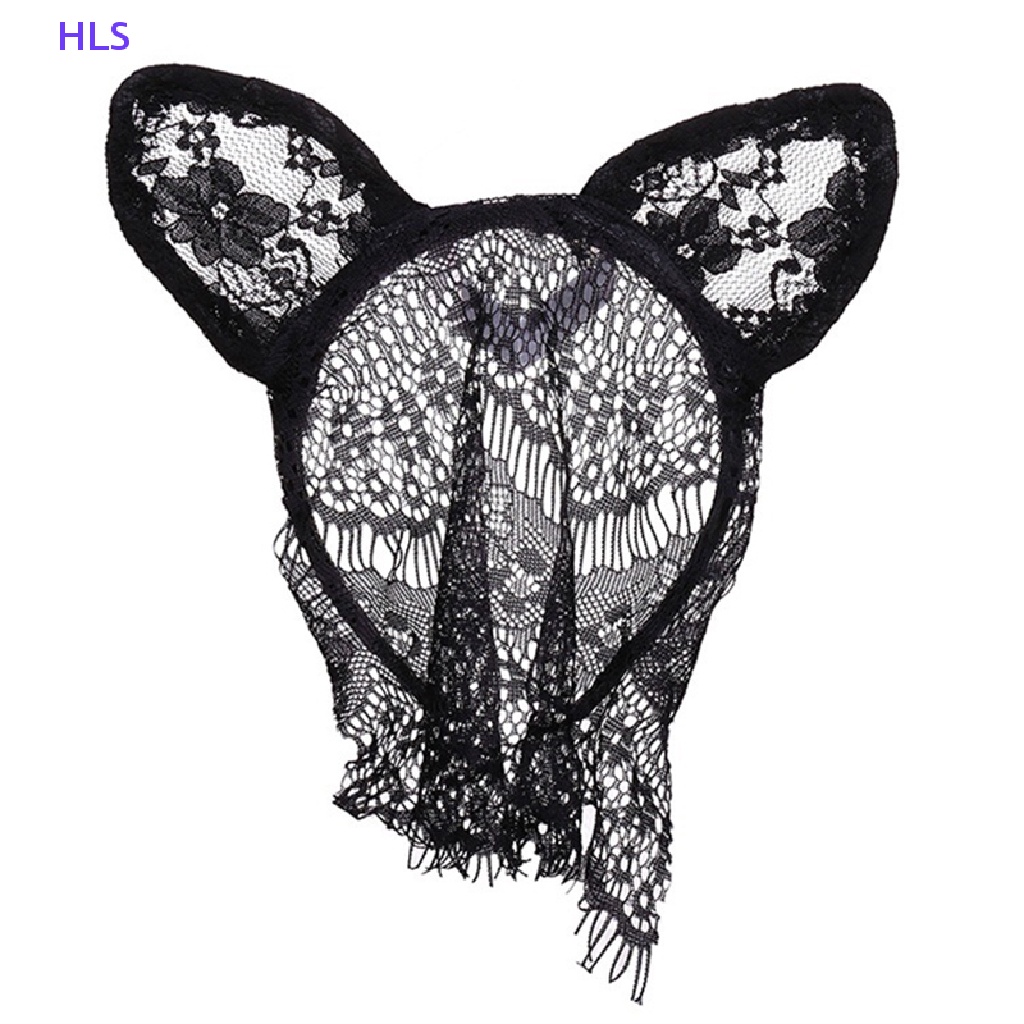 Băng Đô Tai Mèo Bằng Ren Màu Đen Hóa Trang Giáng Sinh Cho Nữ