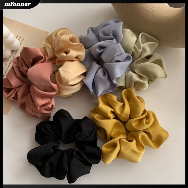 Dây Cột Tóc Scrunchies Bằng Vải Màu Sắc Ngọt Ngào Đơn Giản