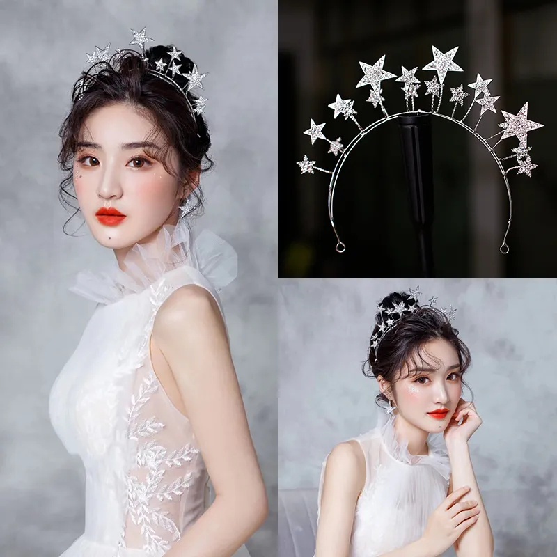 Vương Miện Cài Tóc Đính Đá Màu Sắc Sang Trọng Cho Cô Dâu
