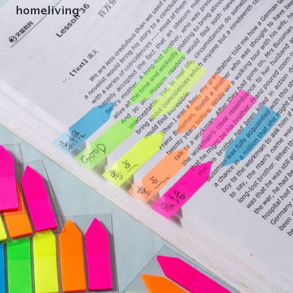 Set 100 Tờ Giấy Ghi Chú Tự Dính Hình Mũi Tên Màu Dạ Quang