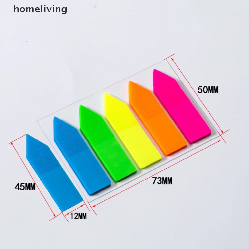 Set 100 Tờ Giấy Ghi Chú Tự Dính Hình Mũi Tên Màu Dạ Quang