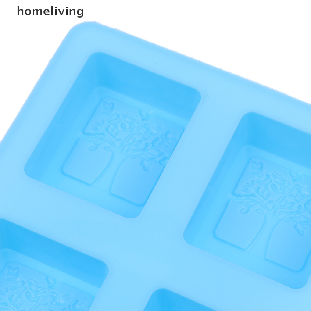 Khuôn Làm Bánh / Xà Phòng 4 Ngăn Hình Cây Đời Bằng Silicone DIY