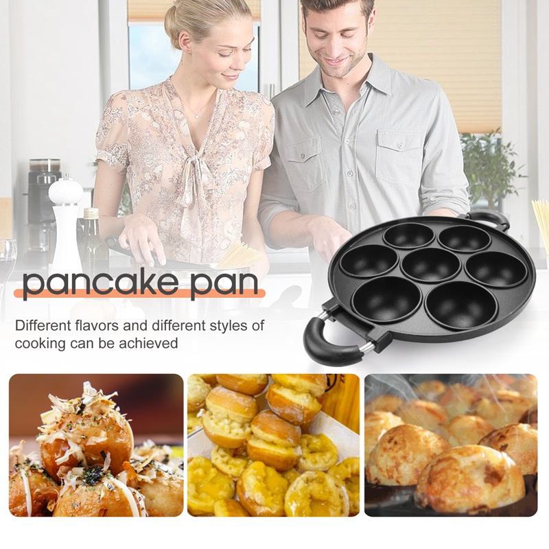 Chảo Sắt 7 Lỗ Chống Dính Tiện Dụng Cho Nhà Bếp