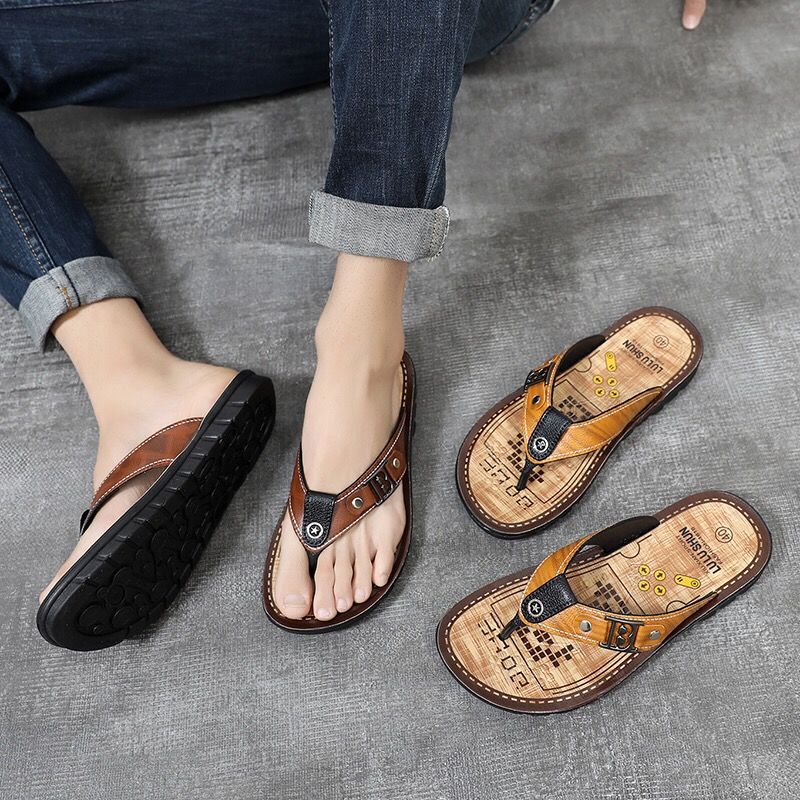 Dép Xỏ Ngón Đi Biển Chống Trượt Phong Cách Hàn Quốc Mới Cho Nam