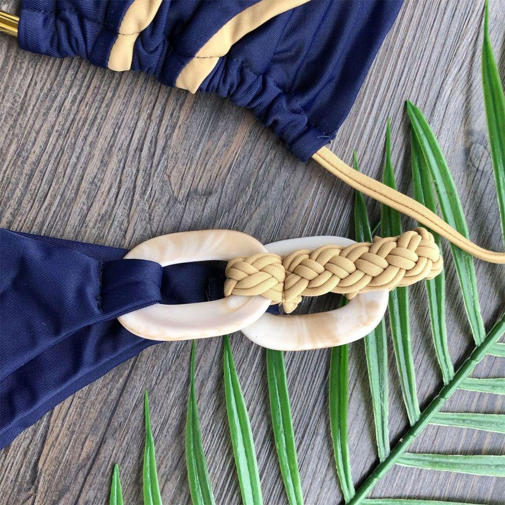 .Bộ Bikini 2 Mảnh Màu Trơn Gợi Cảm Thời Trang Cho Nữ