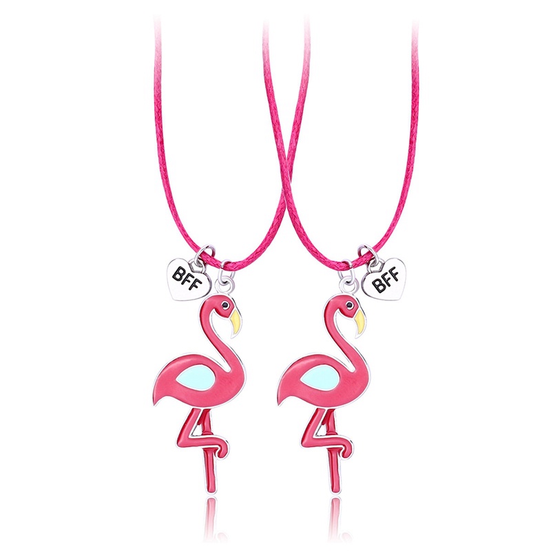 Set 2 Vòng cổ Mặt Chim Hồng Hạc Cho Cặp Đôi