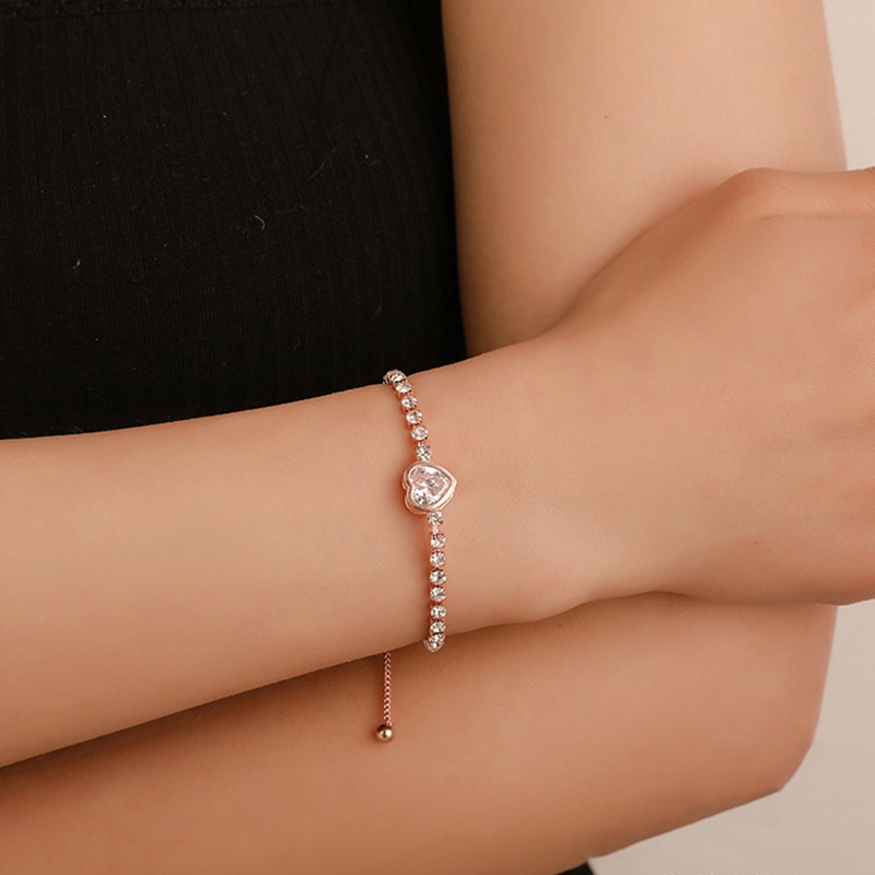 Vòng Tay Bạc Đính Đá Pha Lê Thời Trang Cho Nữ