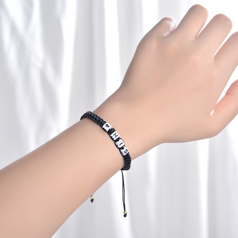 Set 2 Vòng Tay Hạt Khắc Chữ His And Hers Cho Cặp Đôi