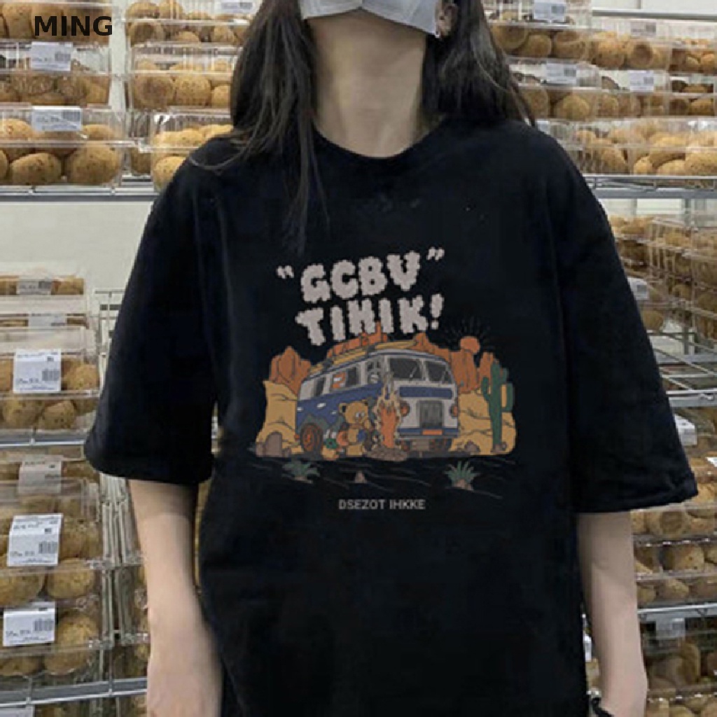 Áo Thun Tay Ngắn Cổ Tròn Dáng Rộng In Họa Tiết Thời Trang Mùa Hè Cho Nữ