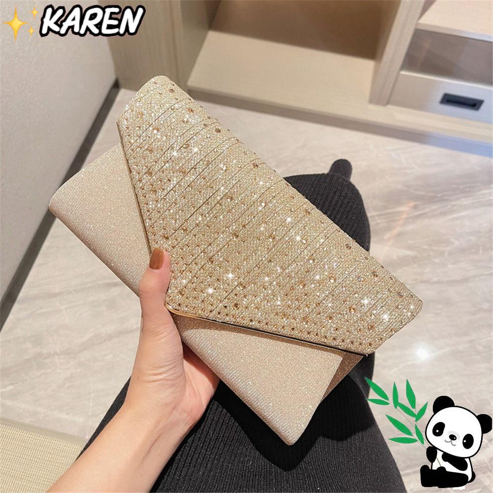 Túi Đeo Vai KAREN Dự Tiệc Cưới|Ví Cầm Tay Dự Tiệc Đính Kim Sa Lấp Lánh Sang Trọng
