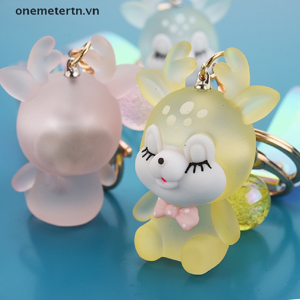 Móc Khóa Hình Hươu Có Đèn Pin Dễ Thương