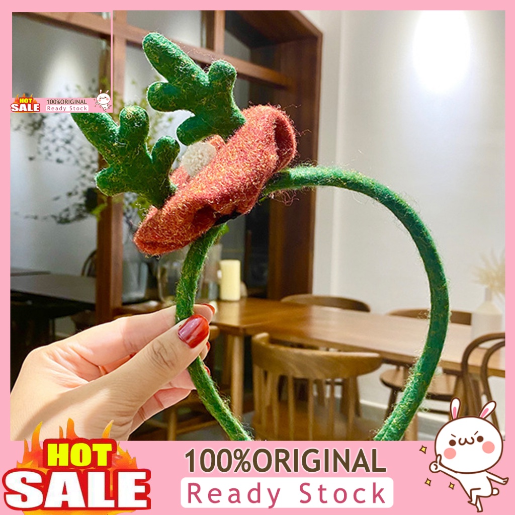 Mũ Beret Sừng Hươu Hoạt Hình Trọng Lượng Nhẹ Thoải Mái Cho Giáng Sinh