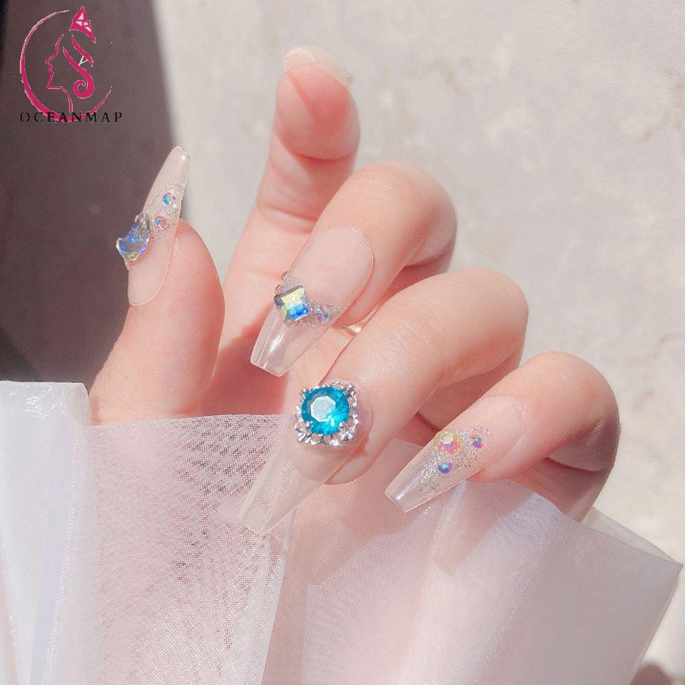 [Hàng mới về] Phụ kiện trang trí móng tay đính đá 3D thiết kế rỗng sang trọng thời trang Hàn Quốc Nhật Bản