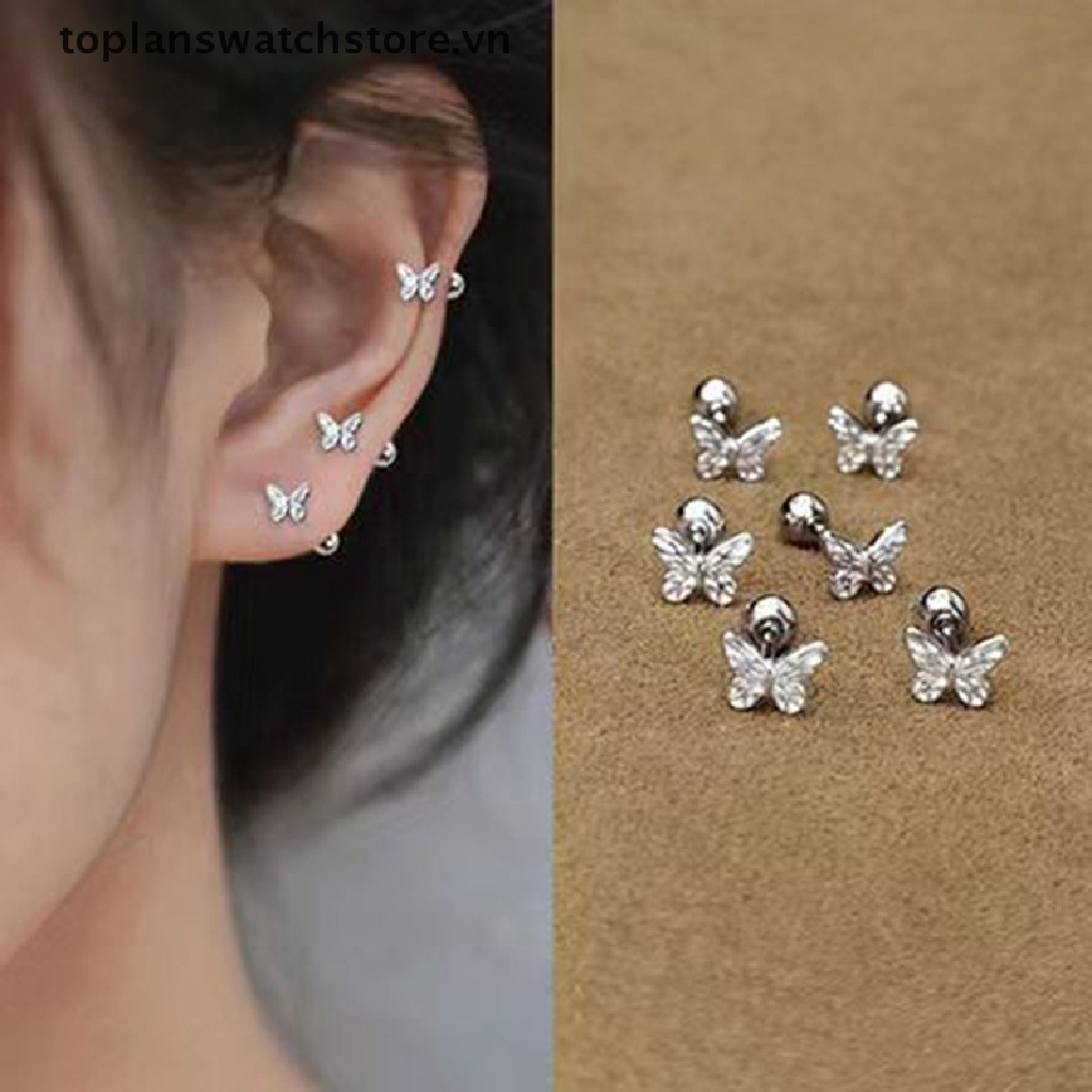 1 Cặp Bông Tai Hình Nơ Xoắn Ốc Sáng Bóng Thời Trang Nữ