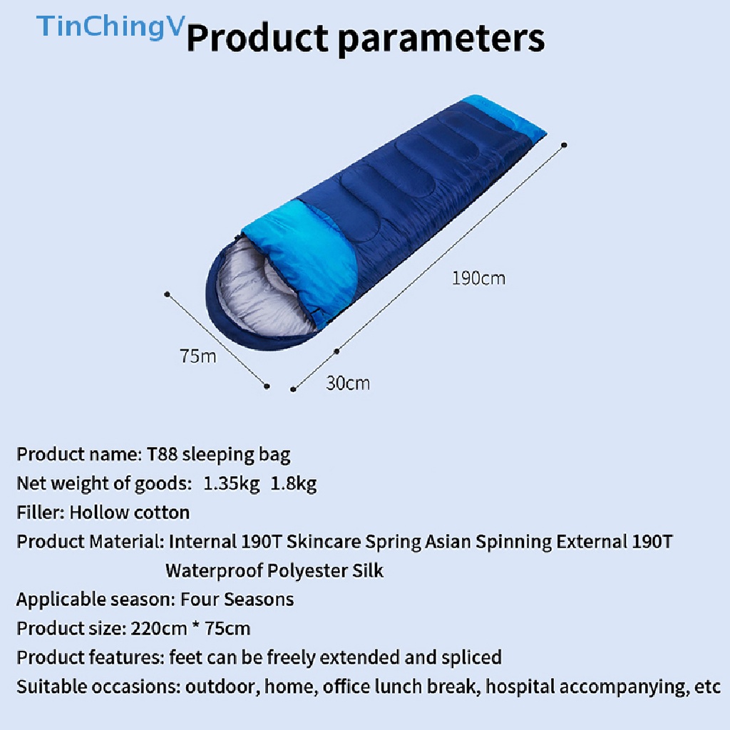 Túi Ngủ Dạng Bao Thư Siêu Nhẹ Chống Thấm Nước Giữ Ấm Khi Đi Du Lịch