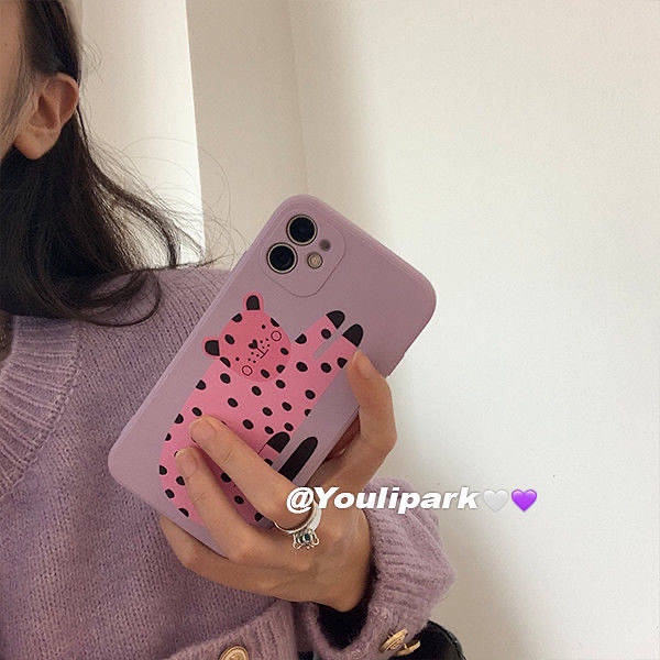 Korean Ins Cute Pink Tiger for X Apple 11 Phone Case Iphone12 Female 8P All-Inclusive 13Promax pRyd