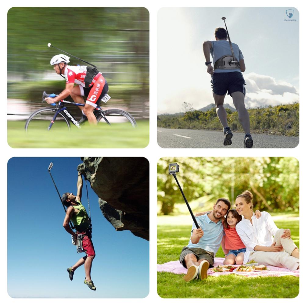 Puluz Bộ Dây Đeo Thắt Lưng + Gậy Tự Sướng Điều Chỉnh Thay Thế Cho Máy Ảnh Hành Động 11 / 10 / 9 / 8 / OSMO Pocket / Insta360 ONE / X / X2 /