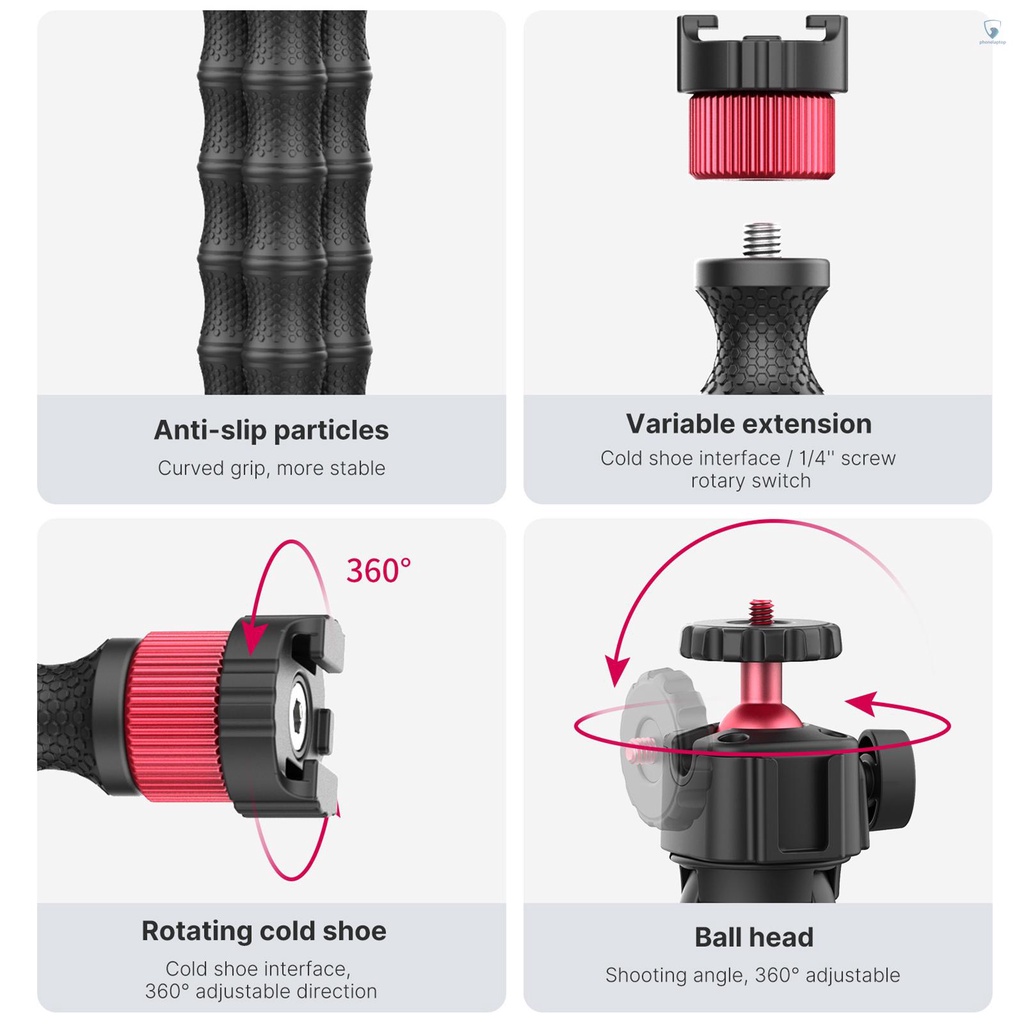 Giá Đỡ Ba Chân Ulanzi MT-52 Linh Hoạt Hình Bạch Tuộc Với Ốc Vít Mở Rộng 1 / 4 Inch Gắn Đế Máy Ảnh Xoay° Đầu Bi Xoay Chịu Tải 1kg 1kg Chuyên Dụng Cho Máy Ảnh / Điện Thoại Thông Minh / Máy Quay