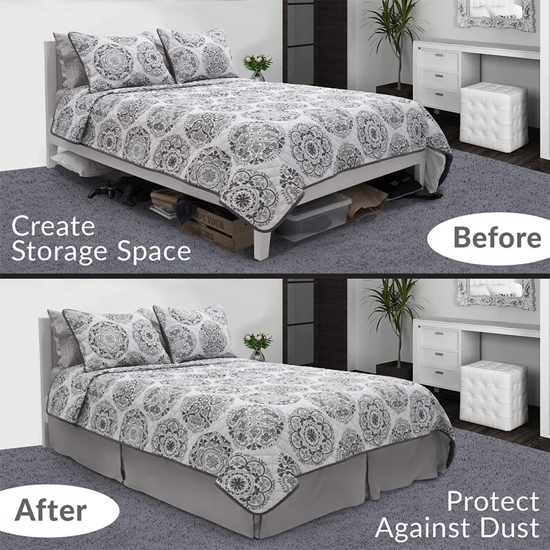 Ga Trải Giường Đôi / Toàn Bộ / Nữ Hoàng / King Size - 15-Inch Xếp Li Chống Bụi Bẩn Sang Trọng - Dễ Dàng Vừa Vặn, Chống Nhăn - 1 Ga Trải Giường - Sợi Nhỏ