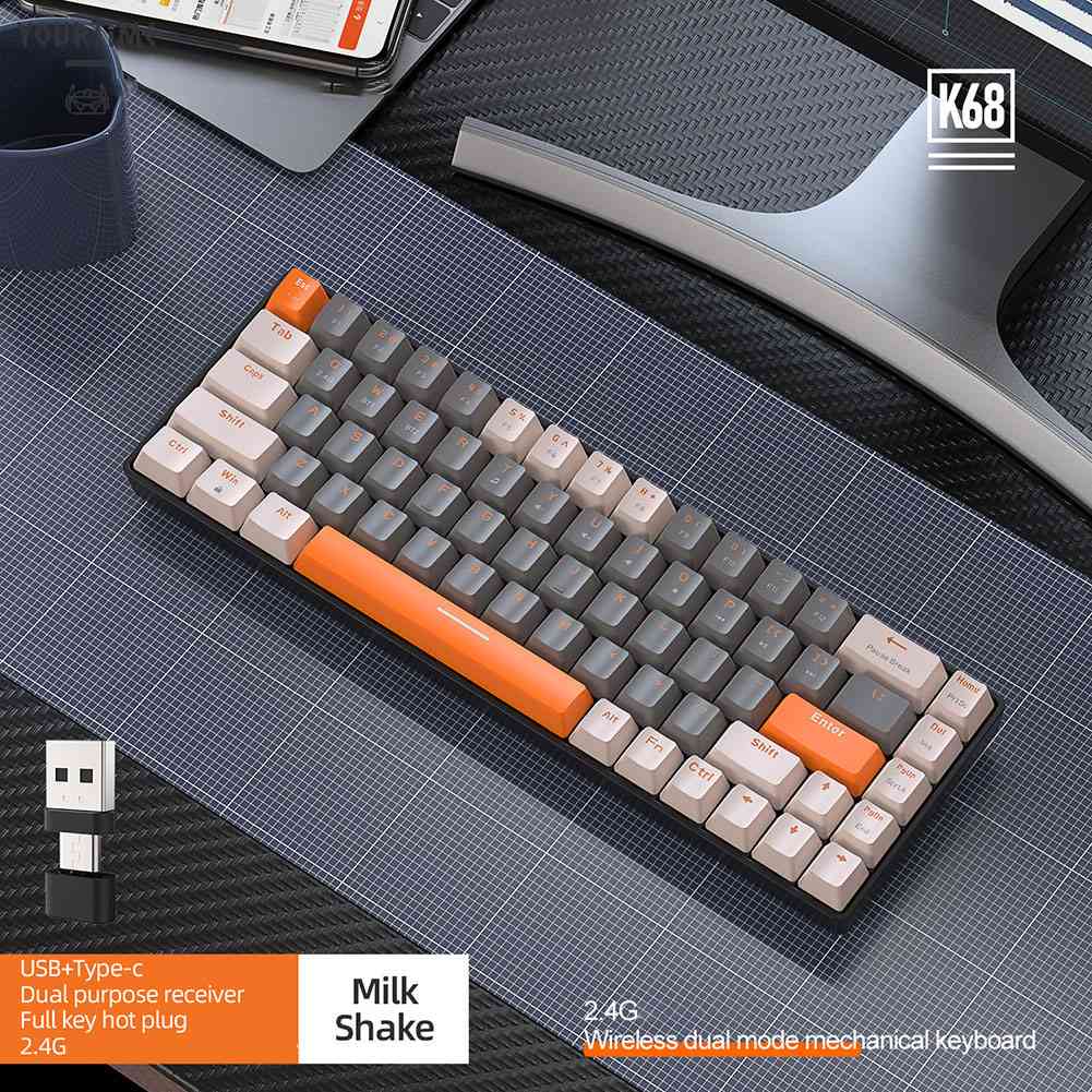 Bàn PhíM Cơ Gaming K68 Không Dây 68 PhíM Cho MáY TíNh