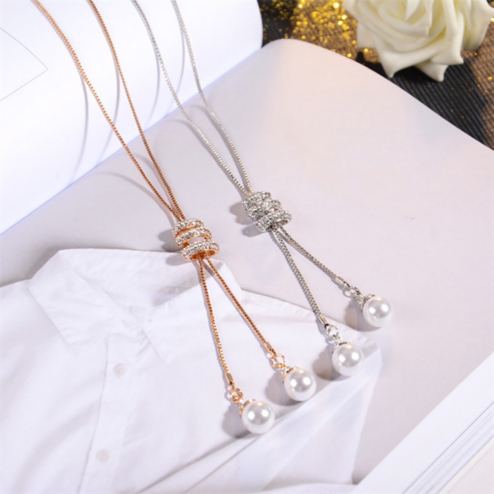 Vòng cổ Dáng Dài Đính Ngọc Trai Nhân Tạo Thời Trang Dành Cho Nữ